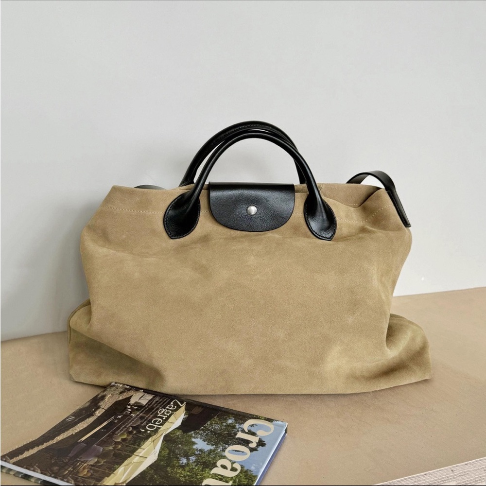 Real Suede duffel bag with strap